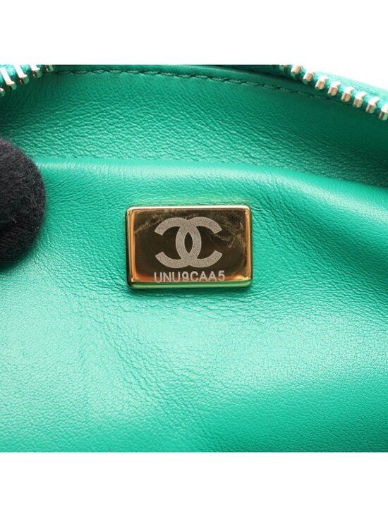 Chanel Backpack Quilted Square Chain Green Lambskin main image 4